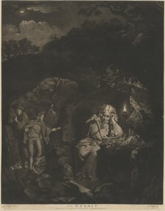 隠者 作： William Pether after Joseph Wright