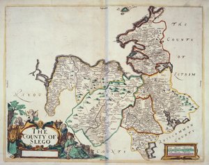スレゴ州、「Hiberniae Delineatio」、「Down Survey」、1685年（手描きの彫刻） 作： William Petty
