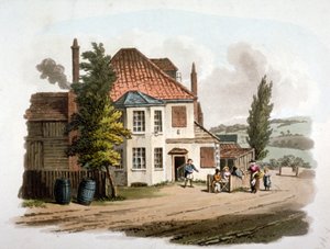ロンドン、セント・メリルボーン・ニュー・ロードのファージング・パイ・ハウス・イン、1810年頃 作： William Pickett
