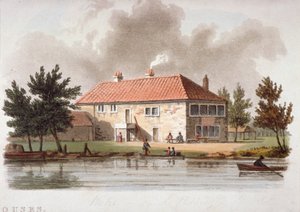 パディントン運河沿いのマイター タバーン、ロンドン、1810 年頃。 作： William Pickett