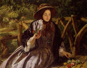 ガーデンフラワー ポージーを作る 1855-1856年 作： William Powell Frith