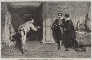 チャレンジ、名誉と良心の間のピューリタンの闘い 作： William Quiller Orchardson