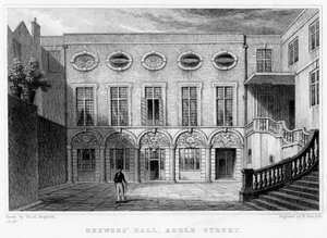ブリュワーズホール、アドルストリート、シティオブロンドン、1831年。 作： William Radclyffe