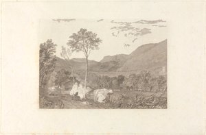 タサム教会から見たホーンビー城 作： William Radclyffe