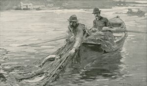 ブリティッシュコロンビア州のフレーザー川のサケの網 作： William Rainey