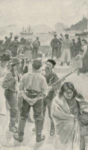 フォートヨーク、ハドソン湾に毎年恒例の船の到着 作： William Rainey