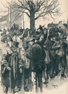 ウォリックシャー農場労働者のストライキ：ウィットナッシュでの会議、1872 1906 作： William Rainey