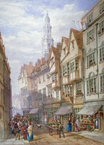 ロンドン、ウェストミンスター、ウィッチ・ストリートの古い家々（1873年 作： William Richardson