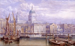バンクサイドから見たセント・ポール、ロンドン、1883年 作： William Richardson