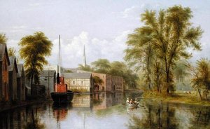 ブロンクス川沿い、ニューヨーク州ウェストファームズ 作： William Rickarby Miller