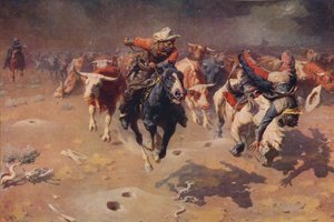 スタンピード、c1912、c1915 作： William Robinson Leigh