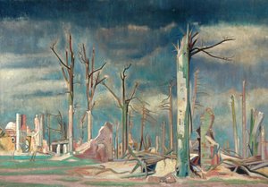 ブルロンのアベニュー、西部戦線（キャンバスに油彩） 作： William Rothenstein