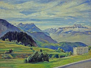 スイス、レザンのLe Dent du Midi（キャンバスに油彩） 作： William Rothenstein