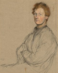 チャールズ・ヘーゼルウッド・シャノンの肖像 (1863-1937) 作： William Rothenstein