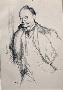 シリーズ「英国の肖像」からのトーマス・ハーディ（1840-1928）の肖像 作： William Rothenstein