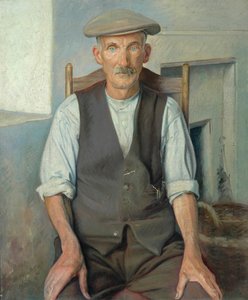 古い庭師（キャンバスに油彩） 作： William Rothenstein