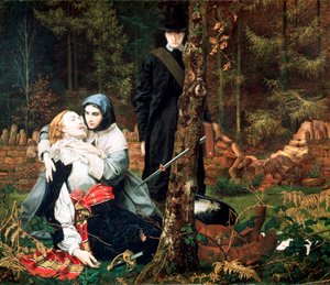 負傷したキャバリア」1855年 作： William Shakespeare Burton