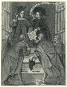 英国の国務長官に嘆願書を提出、1654 年頃 作： William Sherwin