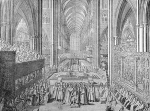 ロンドンのウェストミンスター寺院でのジェームズ2世の戴冠式1685 1903 作： William Sherwin
