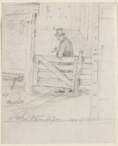 フェンスで休む、1867年。 作： William Sidney Mount