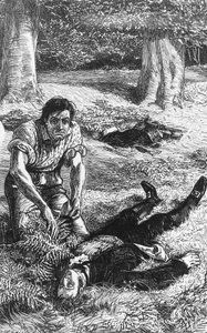 Adam Bede のイラスト、George Eliot (1819-1880) の小説、彫刻 作： William Small