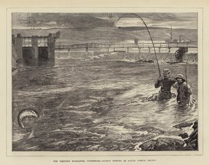 ゴールウェイのコリブ湖での西部高地、コネマラ、サーモン釣り 作： William Small