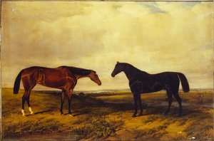 グラナード伯爵の明るいベイフィリーとダークベイスタリオン、1885