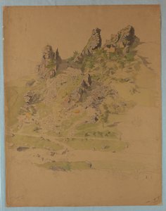 ドイツ、キルン近郊のカレンフェルズ城 作： William Stanley Haseltine