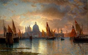 サンタマリアデッラサルート、日没、1870年〜85年。 作： William Stanley Haseltine