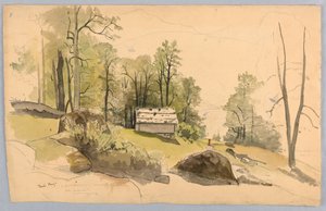 風景のための研究、ハスリベルク、スイス 作： William Stanley Haseltine