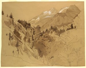 風景の研究、マイリンゲン、スイス 作： William Stanley Haseltine