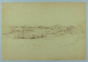 風景の研究、オスティア、イタリア 作： William Stanley Haseltine