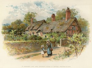 ショットタリーにあるアン・ハサウェイのコテージ（カラーリトグラフ） 作： William Stephen Coleman