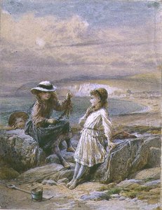 二人の少女と一人の少年の海藻 作： William Stephen Coleman
