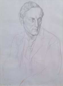 ヘンリー・ジョン・ニューボルト卿の肖像（1862-1938）詩人、1898年（紙にシルバーポイント） 作： William Strang