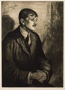 詩人ジョン・メイスフィールドの肖像 1878-1967. 作： William Strang