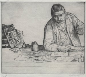 自画像-エッチャー、1897。 作： William Strang