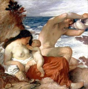 漁師の家」 20世紀 油彩・キャンバス 作： William Strang