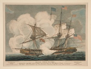 達成された海軍の勝利の合図、憲法とゲリエール 作： William Strickland