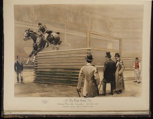 走り高跳び、ナショナル・ホース・ショー・アソシエーション、ニューヨーク、1892年、6フィート1インチでモードと同着するトランスポート 作： William Sullivant Vanderbilt Allen