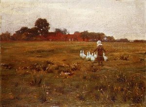 グース・ガール（油） 作： William Teulon Blandford Fletcher