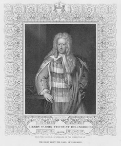 ヘンリー・セント・ジョン子爵ボーリングブロークの肖像 作： William Thomas Fry