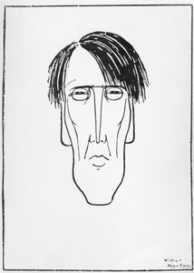 WBイェイツの風刺画、1898年（紙にインク） 作： William Thomas Horton