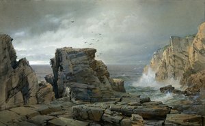 岩だらけの海岸、1877年。 作： William Trost Richards