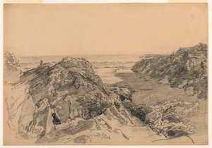 素描、楽園と煉獄、ロードアイランド州ミドルタウン、1875-80年頃 作： ウィリアム・トロスト・リチャーズ