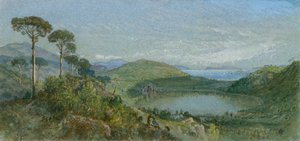 アヴェルヌス湖、ca。 1867-70。 作： William Trost Richards