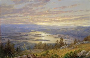 レッドヒルから見たスカム湖（1874年 作： William Trost Richards