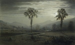 マウント・ラファイエットの月明かり、ニューハンプシャー、1873年。 作： William Trost Richards