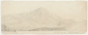 ホワイトフェイスマウンテン、1855年（バフウーヴ紙にグラファイト） 作： William Trost Richards