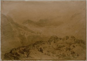 山間の岩が多い道（グレン・クロウ、ベン・アーサーの坂道：ベン・アン・ロチェーン） 作： Joseph Mallord William Turner